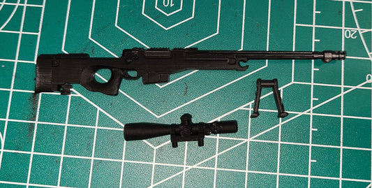 Scaled Sniper Rifle with Bipod and Scope - 1/12 scale