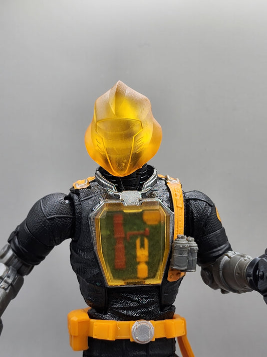 Pack of 3 GI Joe BAT transparent ORANGE replacement chest pieces - 1/12 scale