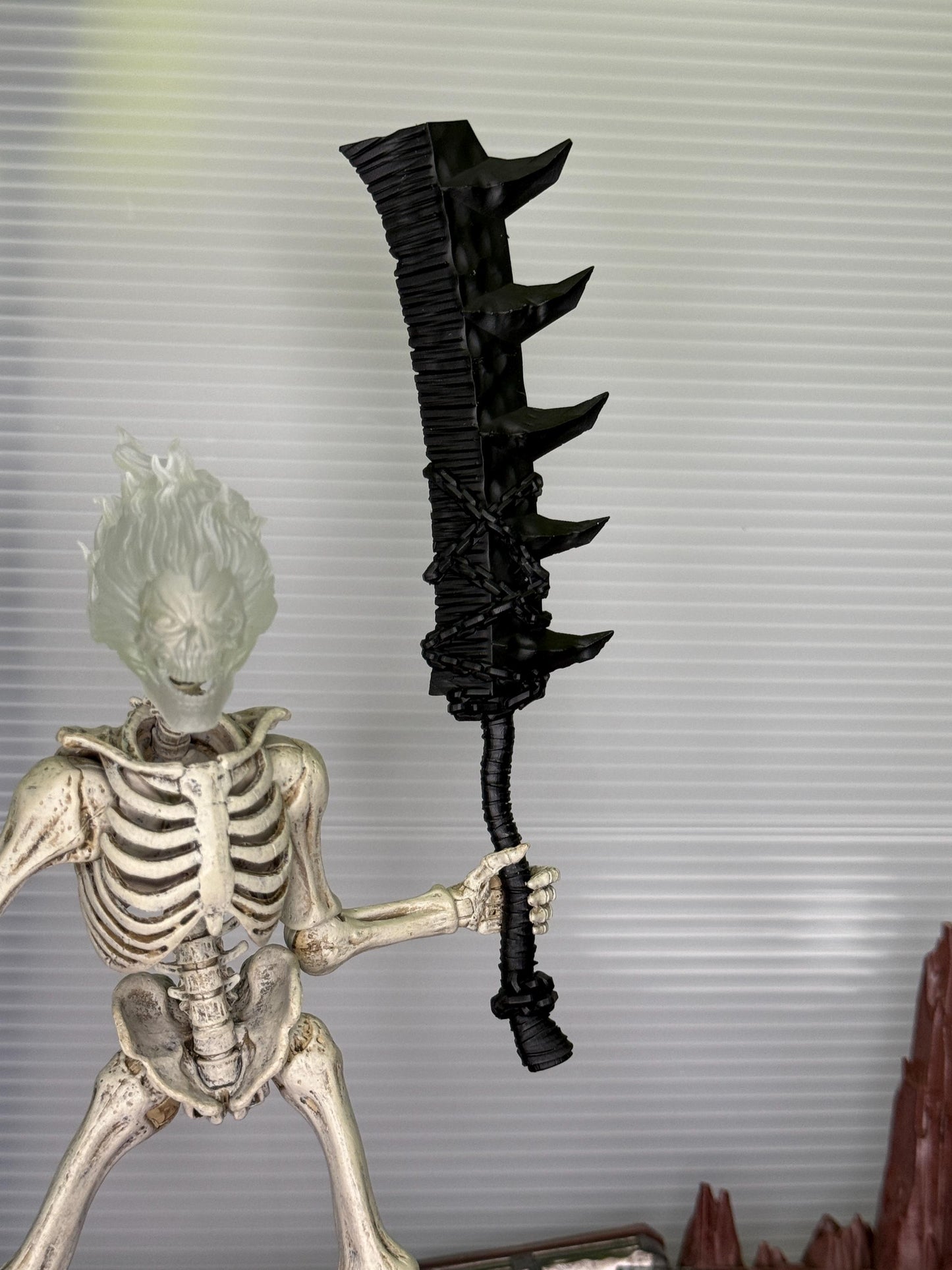 Malgor the Flamebane, transparent flaming skull head Choice of colors - Mythic legions 1.0