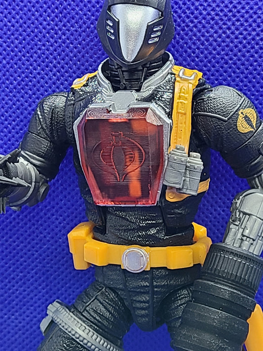 Pack of 3 Classified BAT transparent RED replacement with SNAKE chest pieces - 1/12 scale