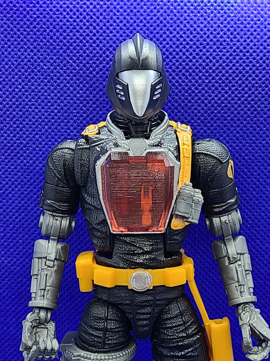 Pack of 3 GI Joe BAT transparent RED replacement chest pieces - 1/12 scale