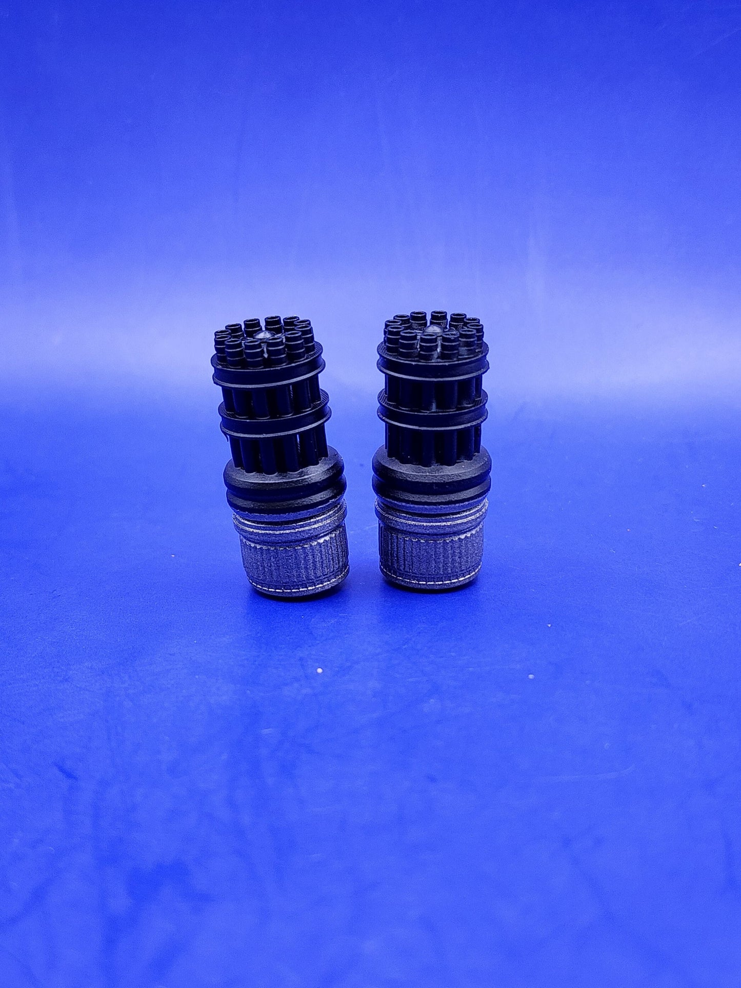 Black and Gun Metal Pair (x2) of Android Mini "Gatling Gun" - 1/12 scale BAT Attachment