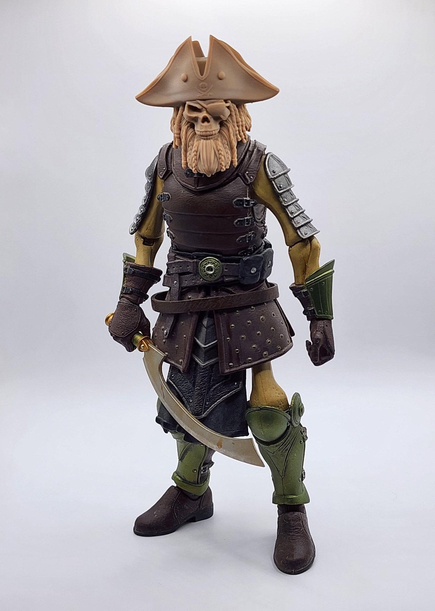 Captain Dreadwake, undead pirate captain head - Mythic Legions 1.0 scale