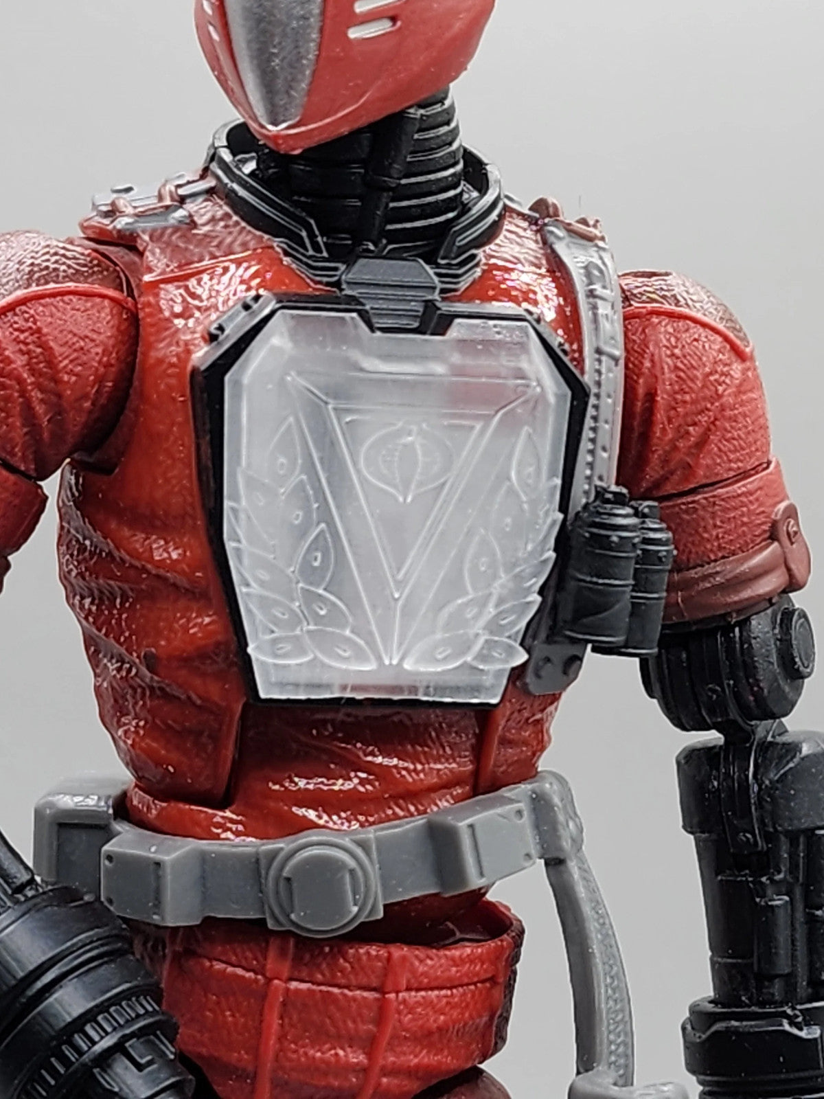 Pack of 3 GI Joe BAT transparent CLEAR Crimson Guard replacement chest pieces -2