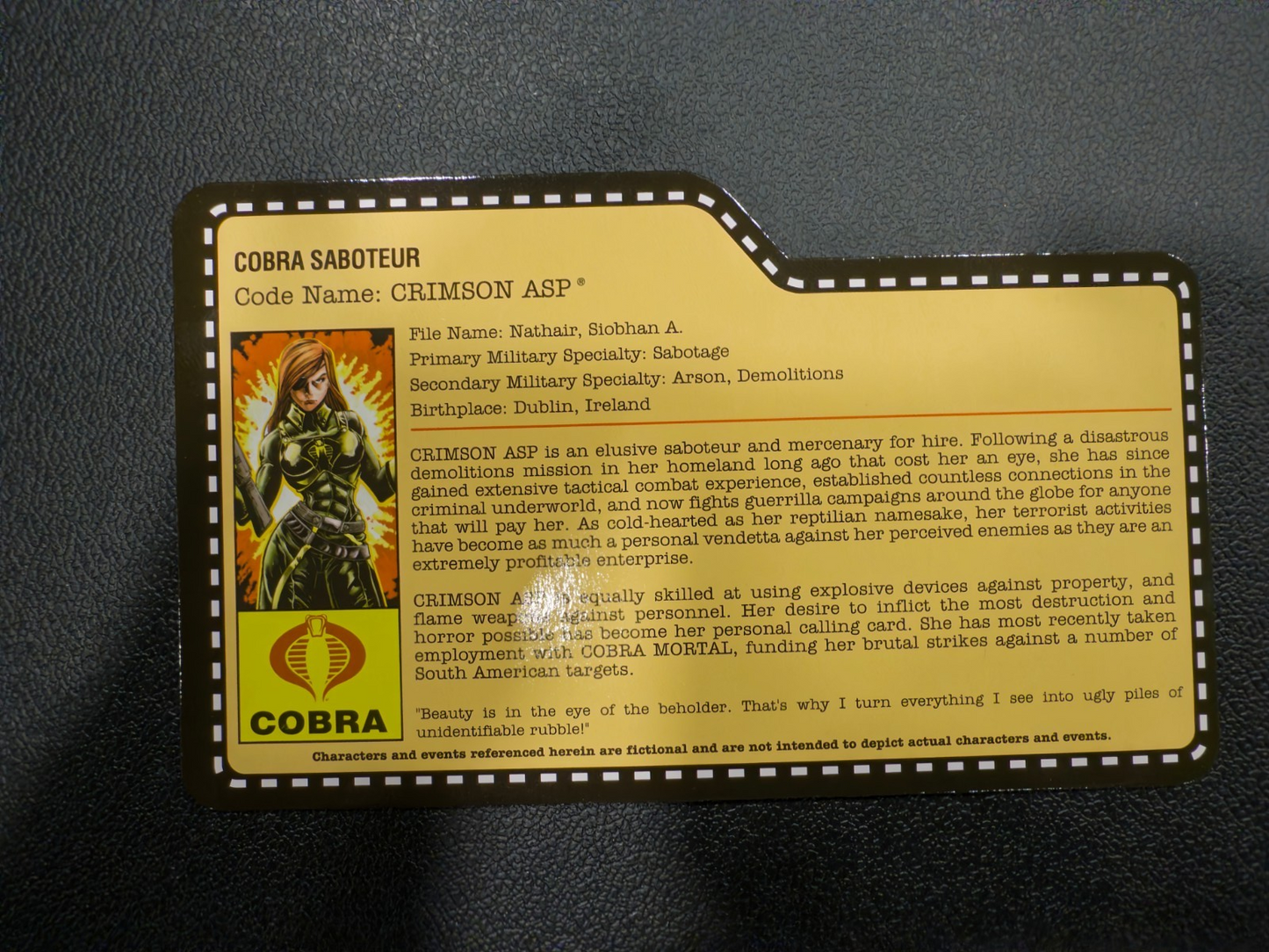 2013 GI Joe Joecon Cobra Crimson Asp with file card5