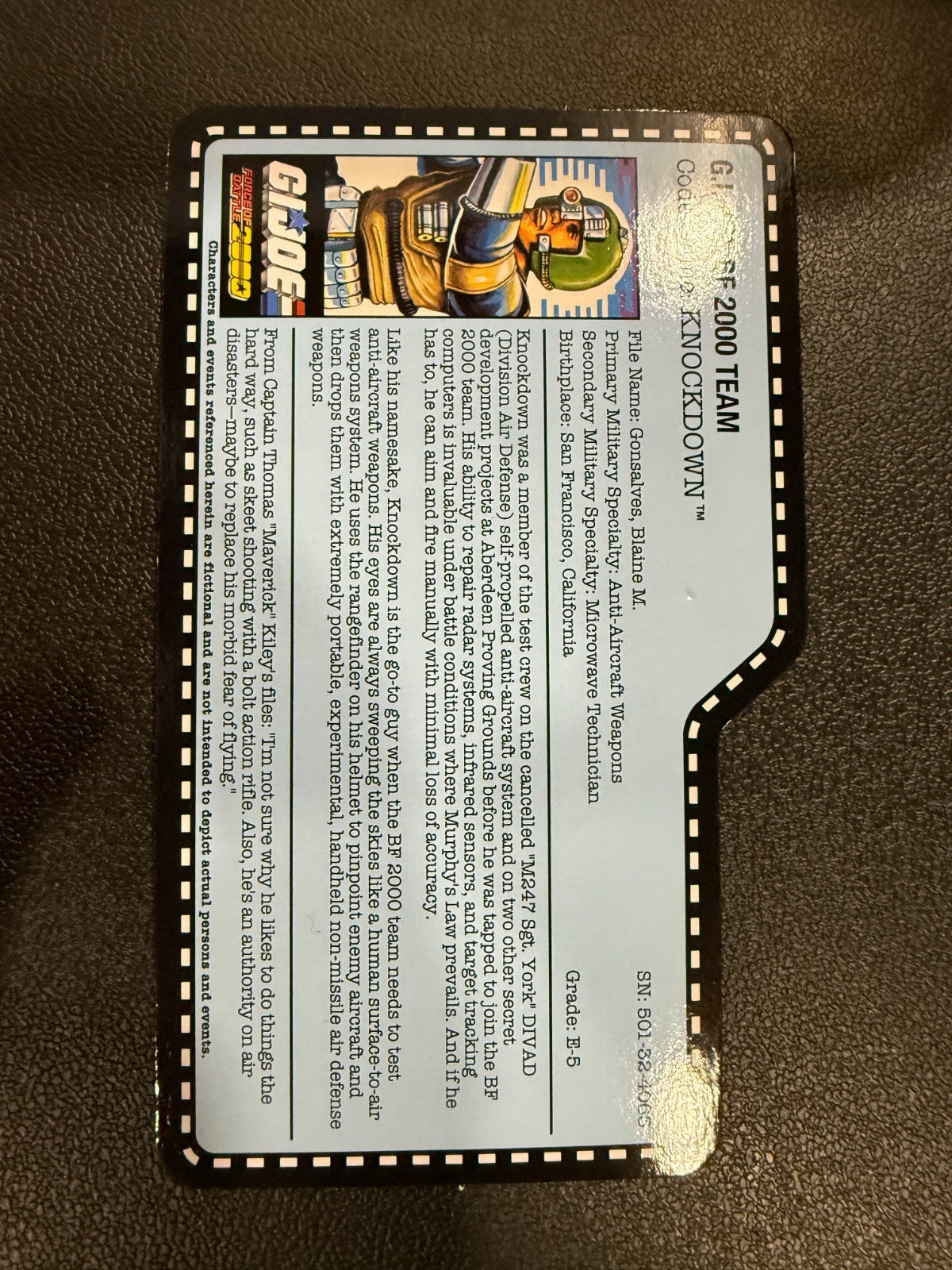 GI Joe Con JoeCon 2017 Battle Force 2000 Knockdown with file card2