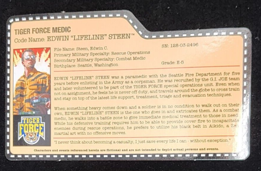 GI Joe Con JoeCon 2015 Tiger Force Lifeline with file card2