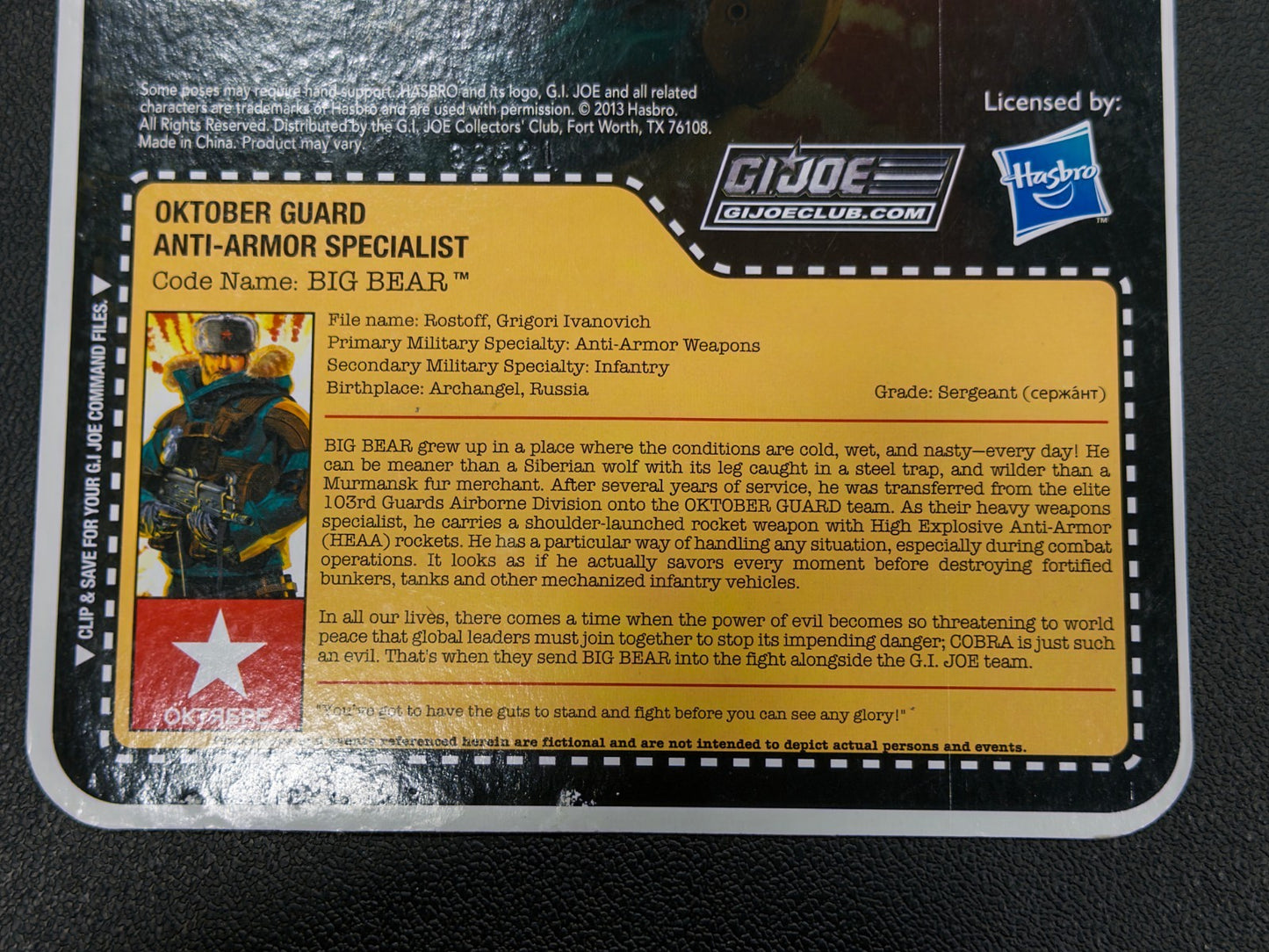 2013 GI Joe Joe Club FSS 2.0 figure Big Bear2