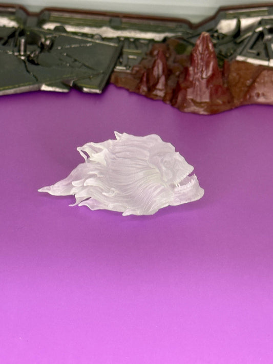 Malgor the Flamebane, transparent flaming skull head Choice of colors - Mythic legions 1.0