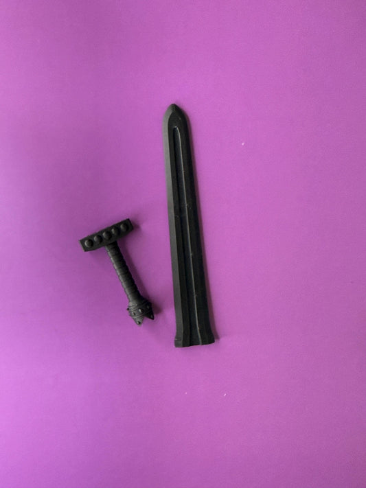 Transparent Yellow/Blue Broadsword - Hellboy Universe style sword - Mythic Legions