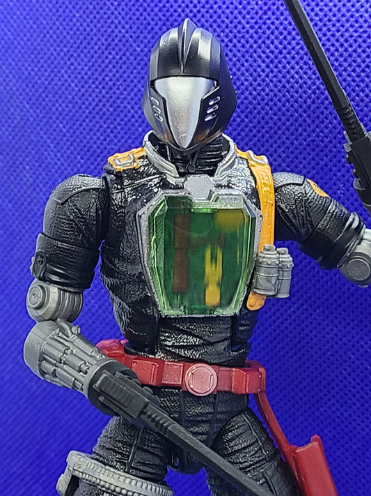 Pack of 3 GI Joe BAT transparent GREEN replacement chest pieces - 1/12 scale