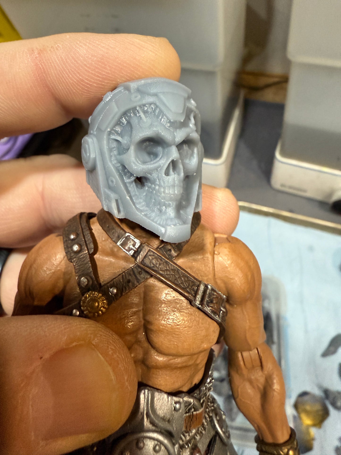 Skull Trooper Head with Clear Visor (unpainted)