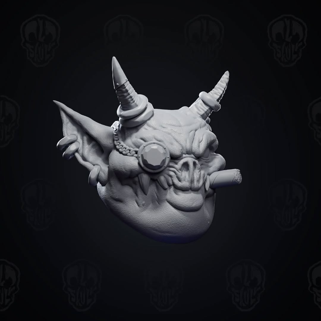 Luxe Infernik, filthy rich imp head (unpainted)