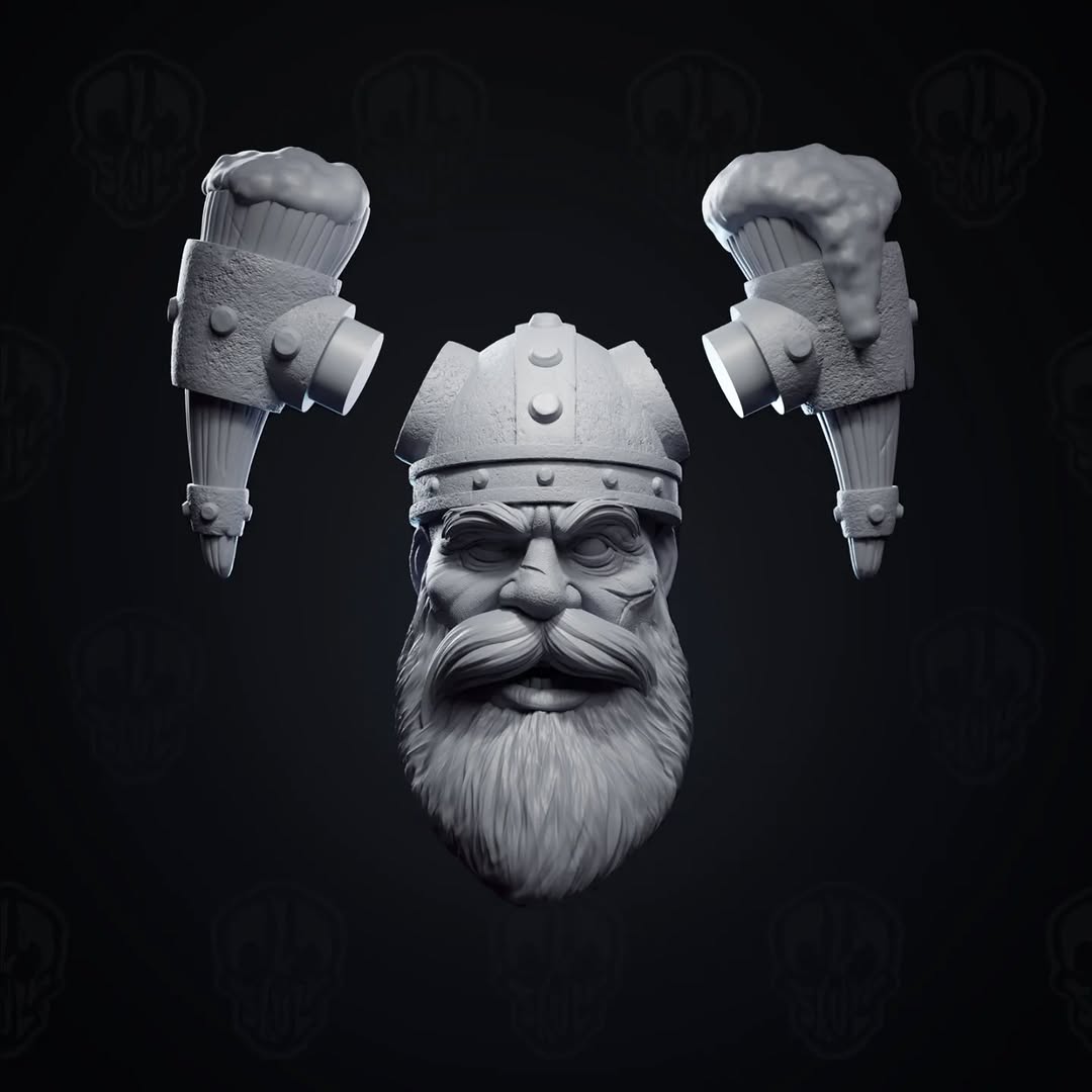 Olaf of The Drunk Vikings, viking head (unpainted)