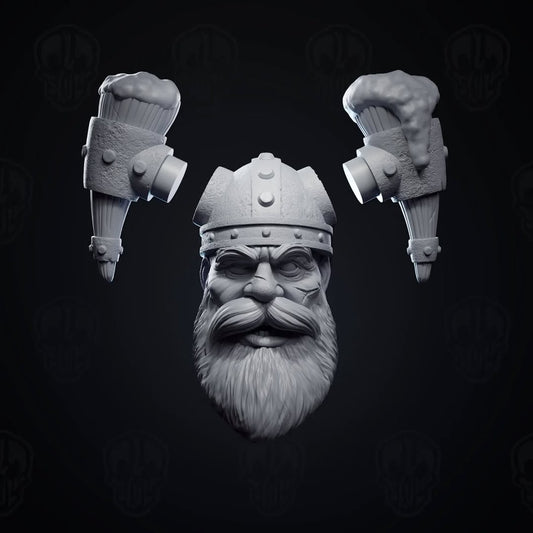Olaf of The Drunk Vikings, viking head (unpainted)