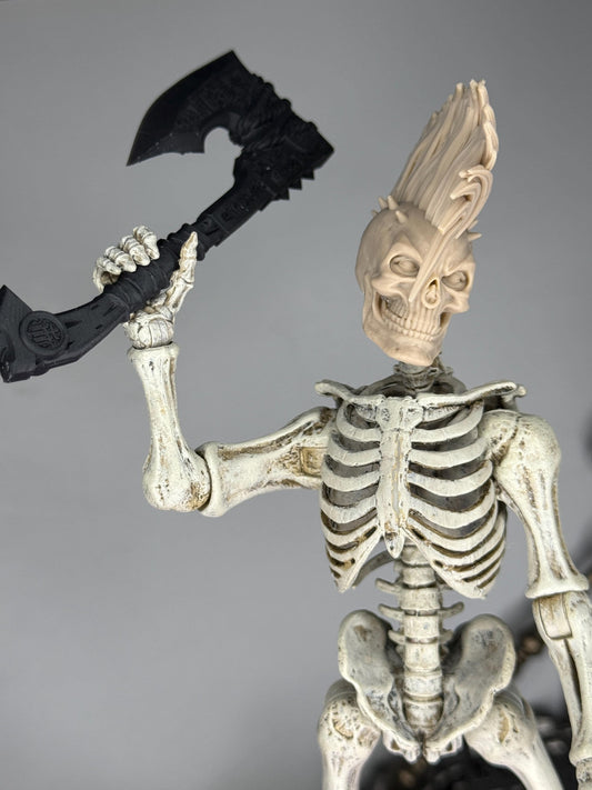 Punkrot the Thrasher, mohawk skull head – Mythic Legions 1.0 scale