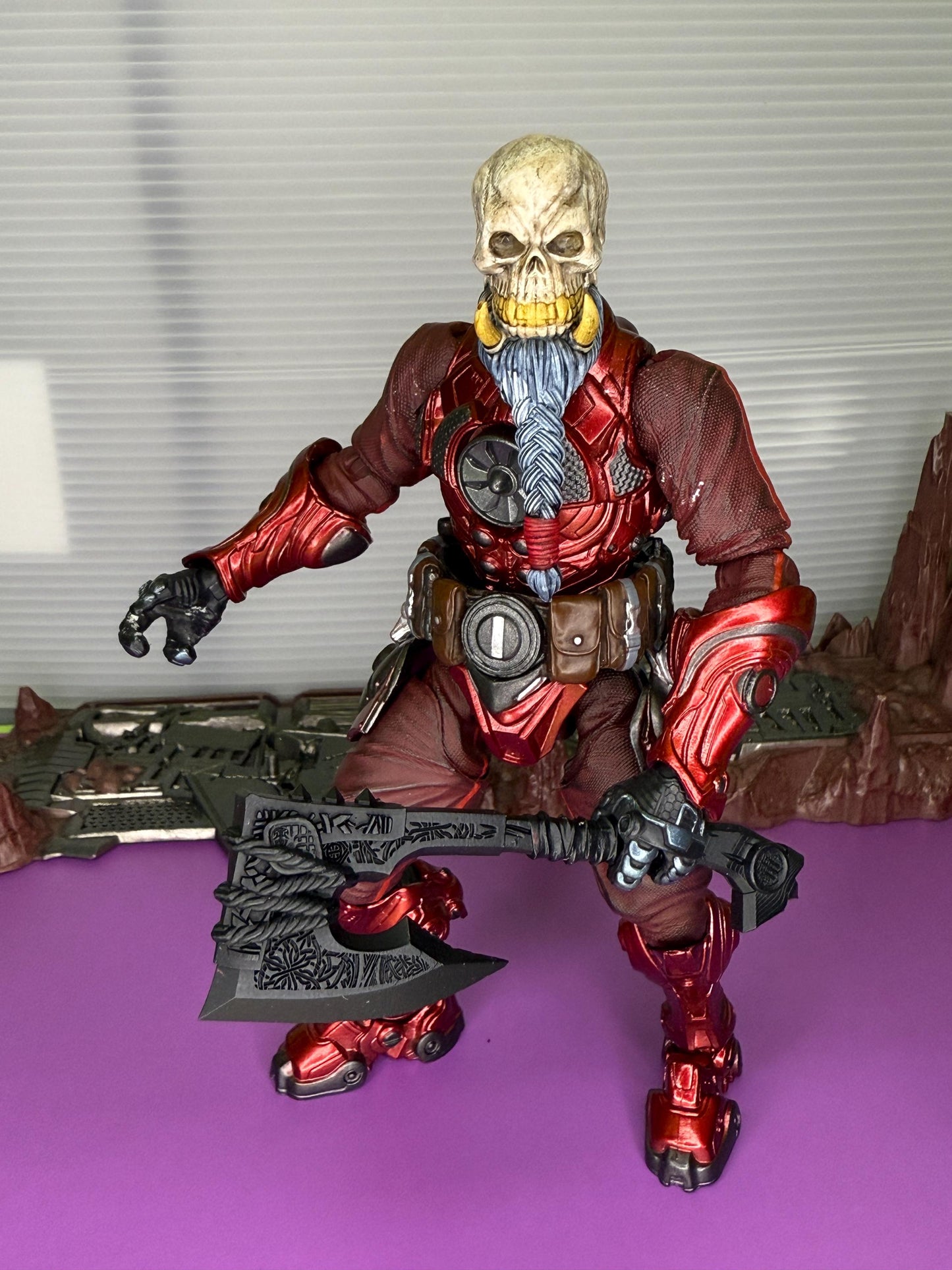 Painted Kragok the Twisted orc skull head – Mythic Legions 1.0 scale