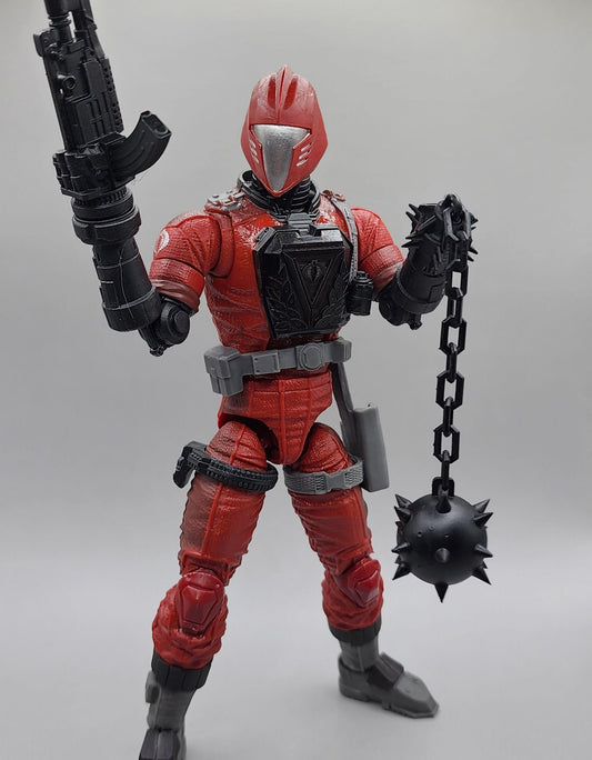 Pack of 3 GI Joe BAT transparent graphite crimson guard replacement chest pieces - 1/12 scale