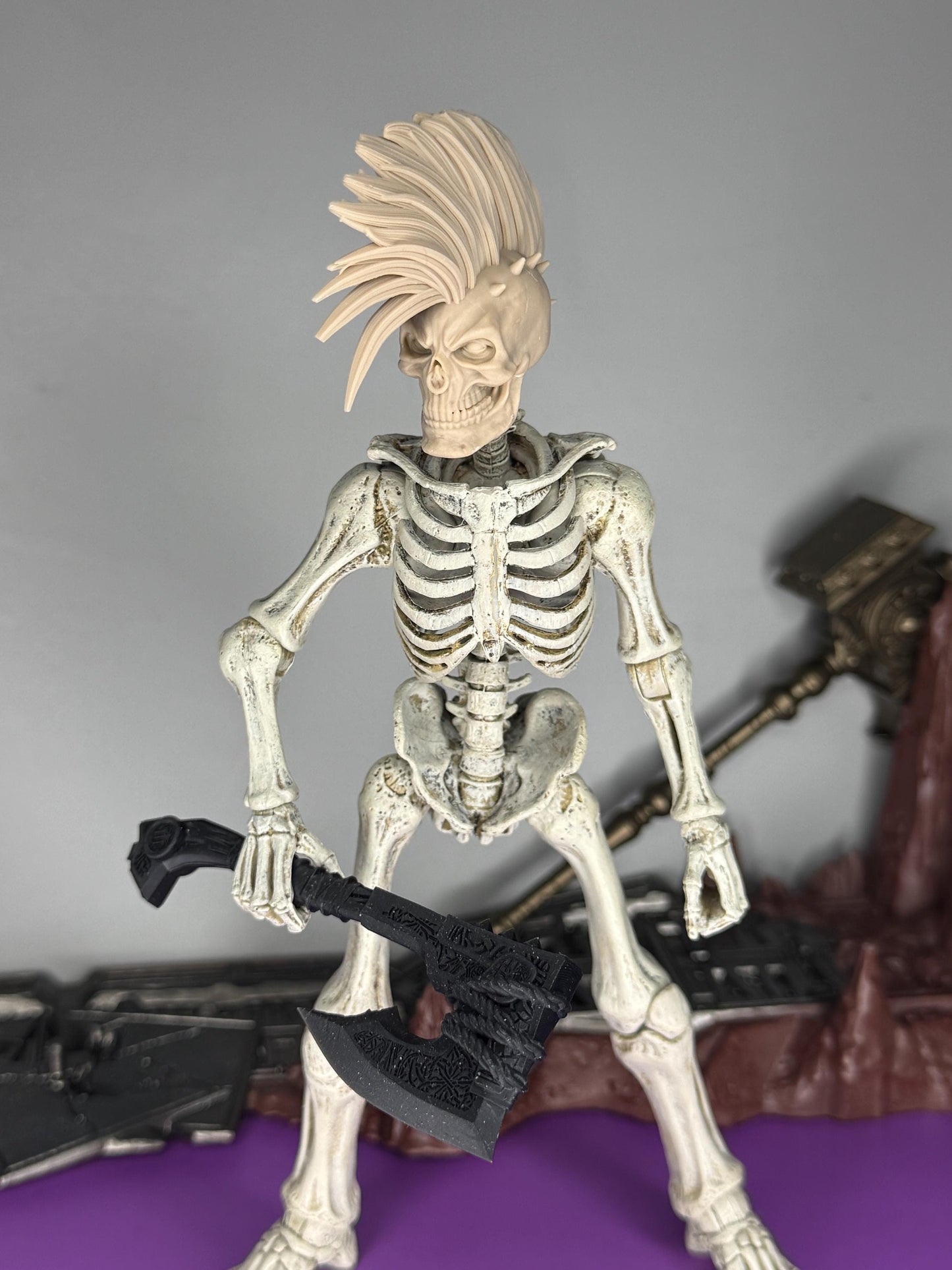 Punkrot the Thrasher, mohawk skull head – Mythic Legions 1.0 scale