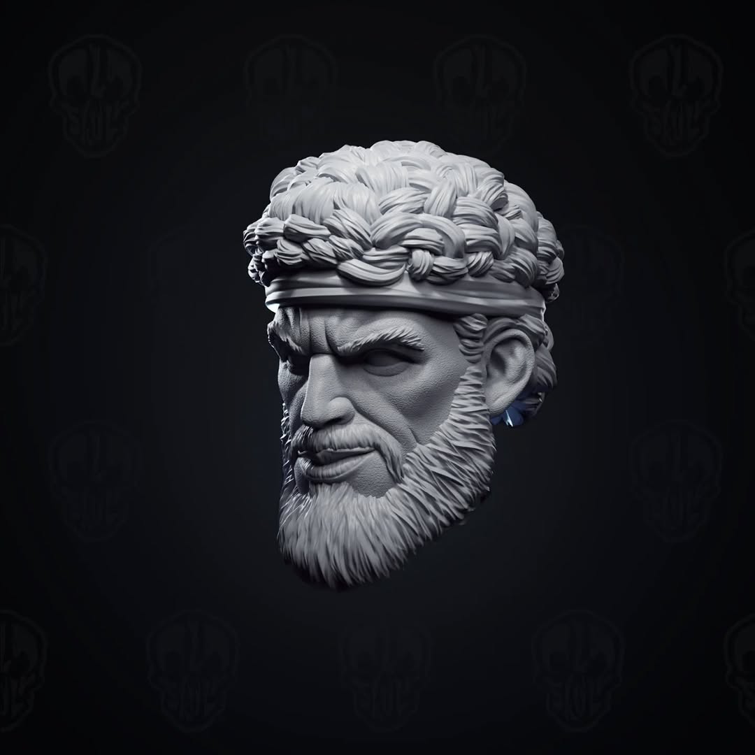 Heracles, ancient greek demi-god head (unpainted)