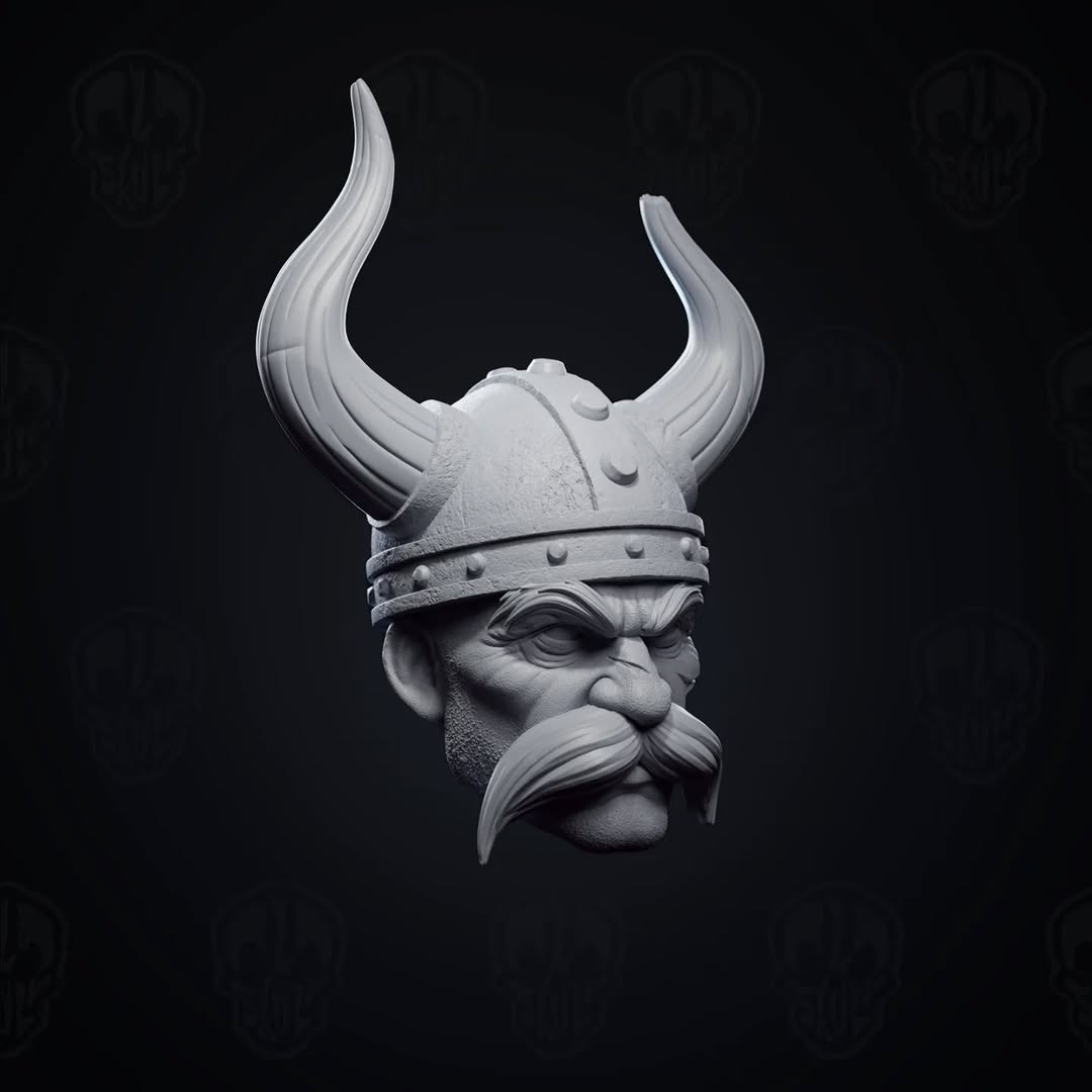 Olaf the Class, viking head (unpainted)