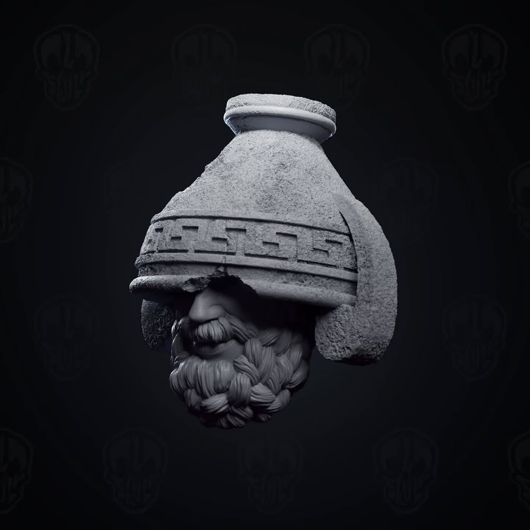 Old Dionysis, ancient greek diety head (unpainted)