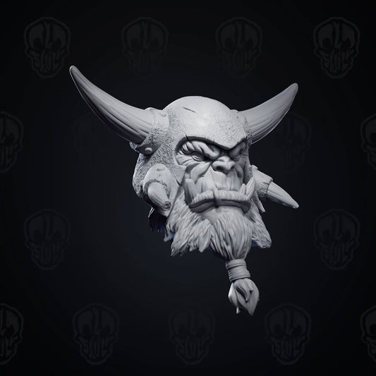 Ragebelly, the orc warlord head (unpainted)
