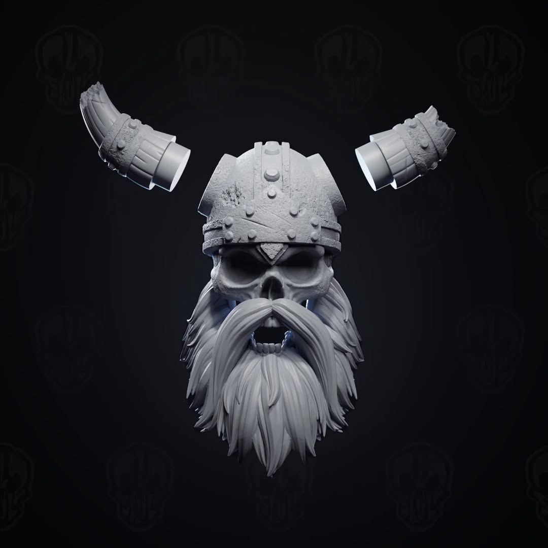 Eirikr the Restless, undead viking head (unpainted)