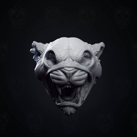 El Que Desgarra, were-jaguar luchador head (unpainted)
