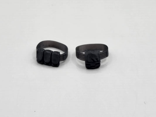 Male UNPAINTED Black Arm/Shoulder Pouches set of 2 - 1/12 scale