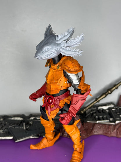 Caeloth, Warden of the Hidden Pools, Axolotl head - Mythic Legions 2.0