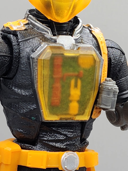 Pack of 3 GI Joe BAT transparent ORANGE replacement chest pieces - 1/12 scale