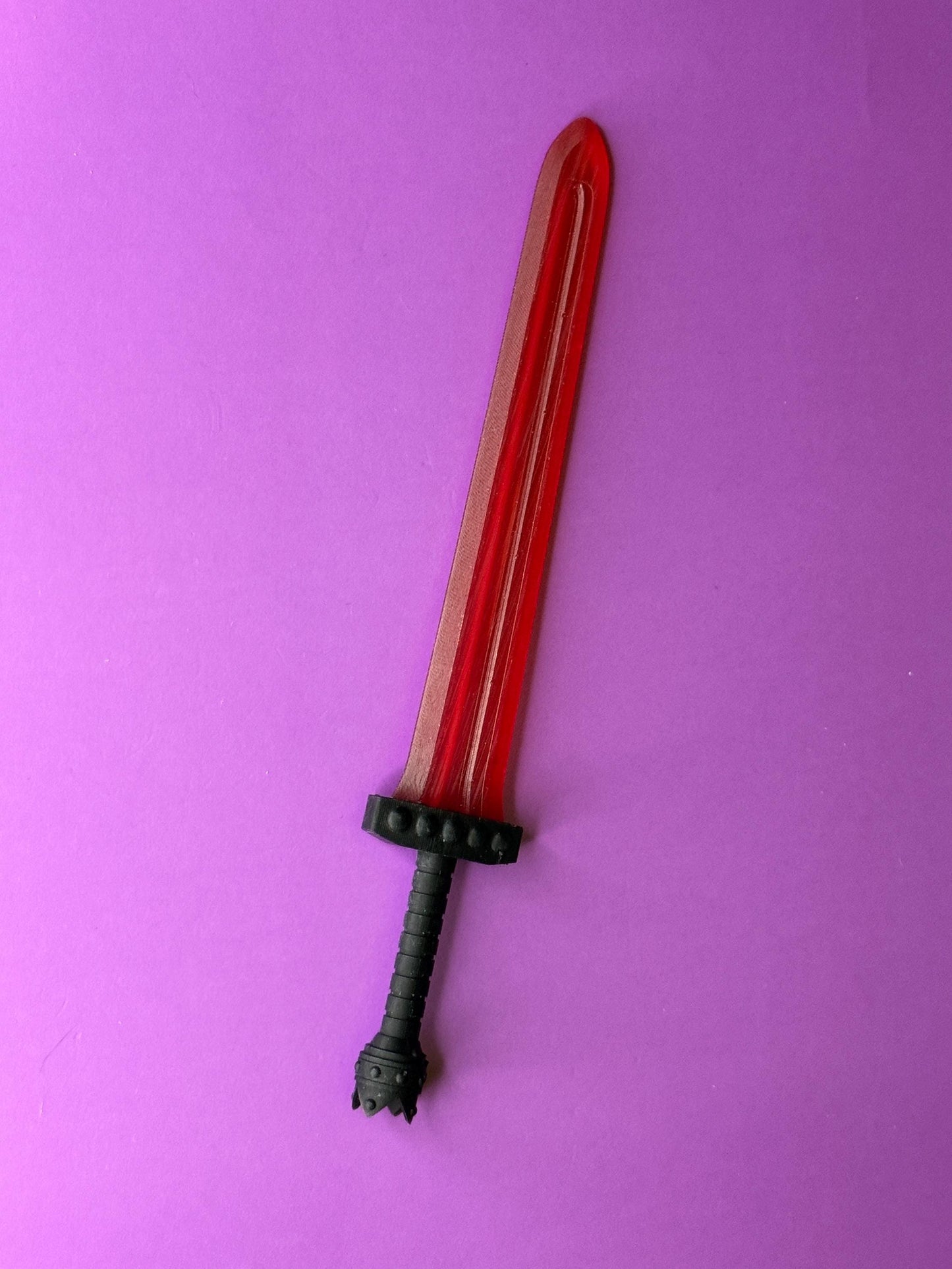 Crimson Brand, red transparent broadsword - Mythic Legions scale