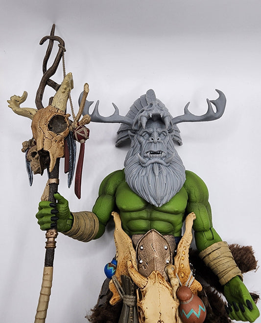 Thragar Mossbinder, orc shaman head – Mythic Legions brute