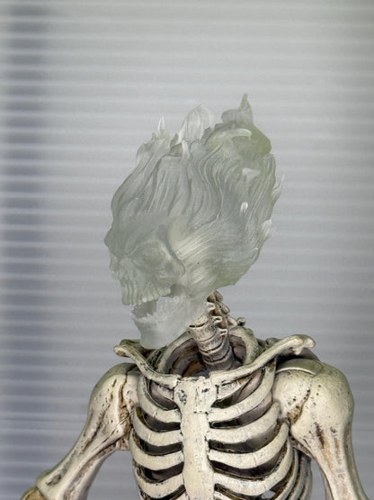 Malgor the Flamebane, transparent flaming skull head Choice of colors - Mythic legions 1.0