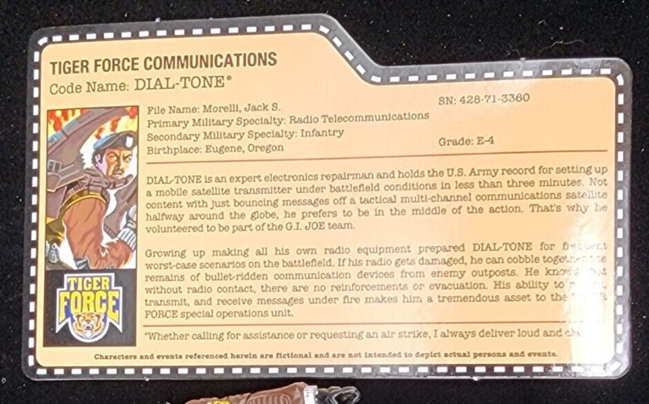 GI Joe Con JoeCon 2015 Tiger Force Dial-Tone with file card2