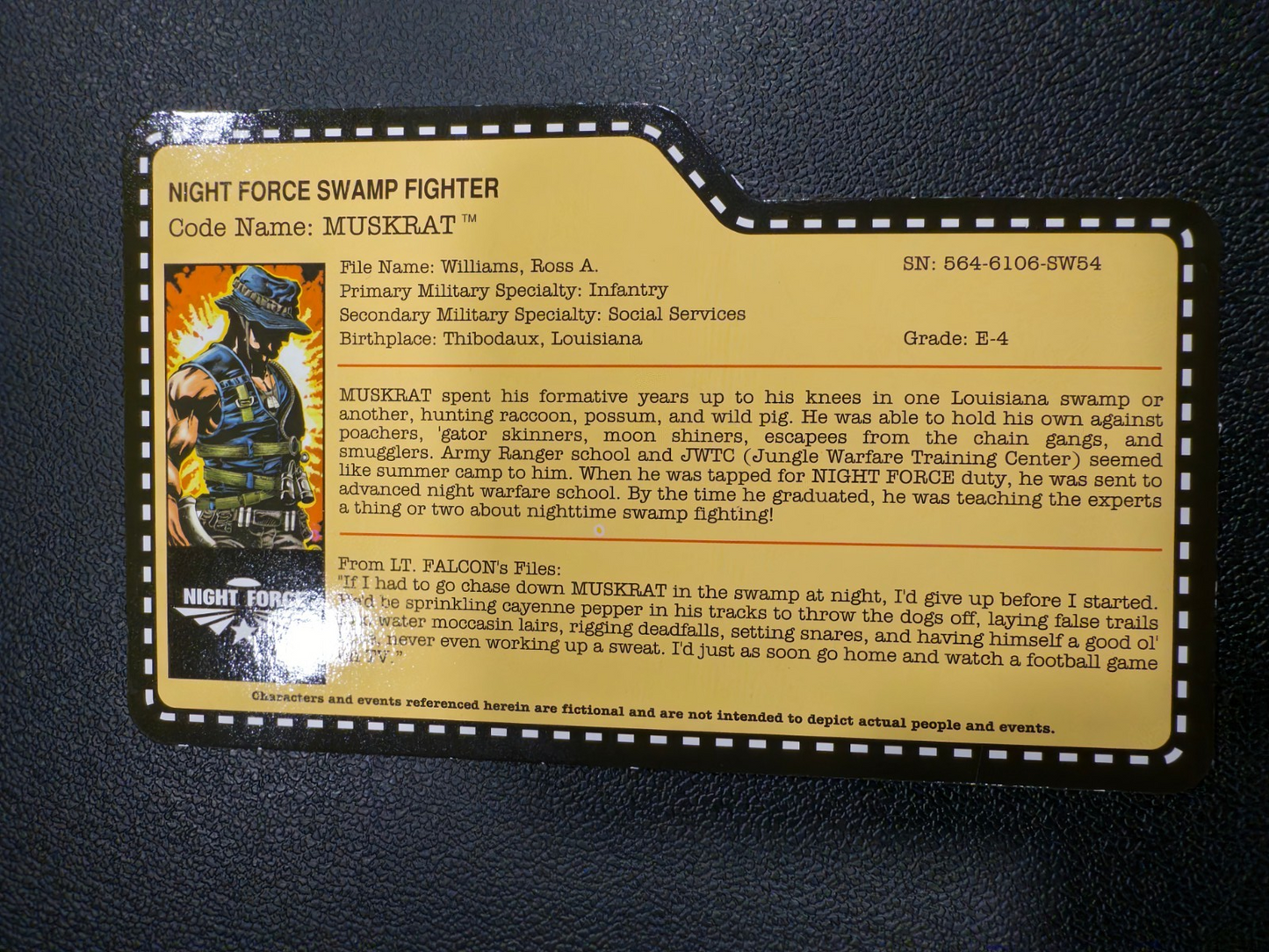 2013 GI Joe Joecon Night Force Muskrat with file card5