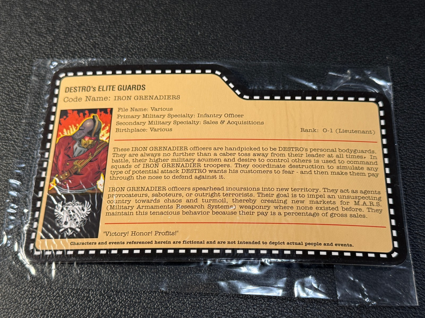 GI Joe JoeCon 2012 Iron Grenadier Destro's Elite Guard Complete with file card3