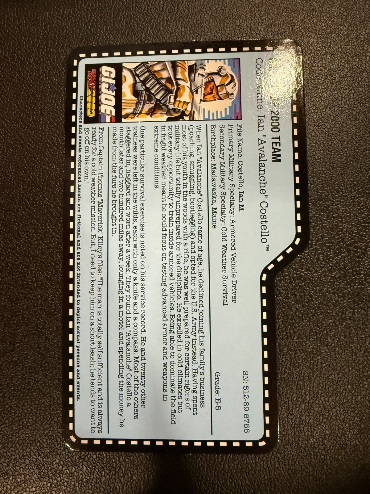 GI Joe Con JoeCon 2017 Battle Force 2000 Avalanche with file card4