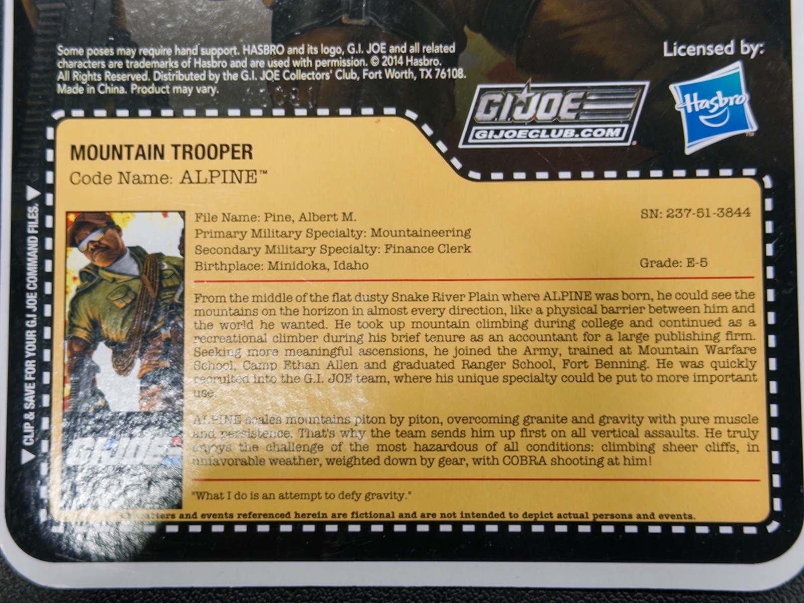 2015 GI Joe Joe Club FSS 3.0 figure Alpine2