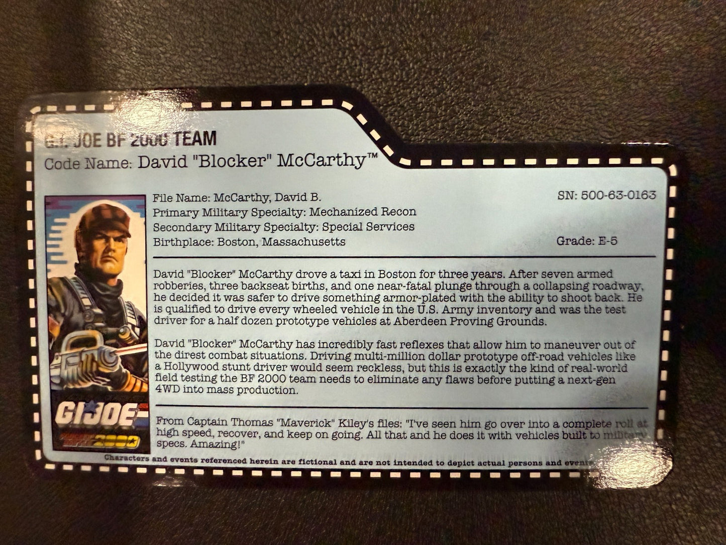 GI Joe Con JoeCon 2017 Battle Force 2000 Blocker with file card2