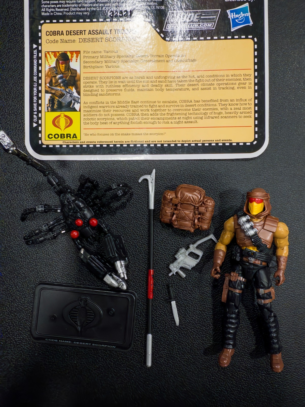 2013 GI Joe Joe Club exclusive FFS Sand Scorpion with file card0