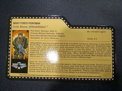 2013 GI Joe Joecon Night Force Spearhead with file card4