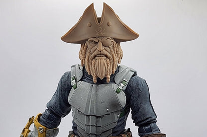 Redbeard Riptide, pirate captain head – Mythic Legions 1.0 scale