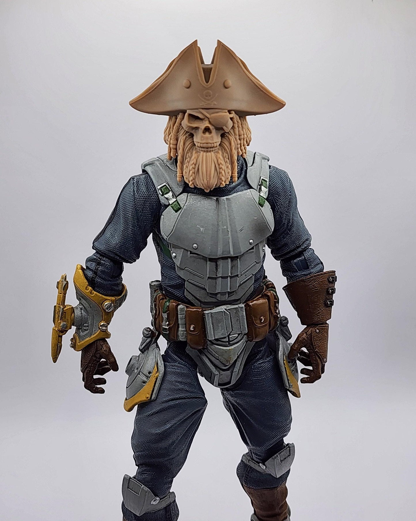Captain Dreadwake, undead pirate captain head - Mythic Legions 1.0 scale