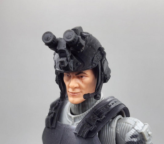 Combat helmet with nods - 1/12 scale unpainted