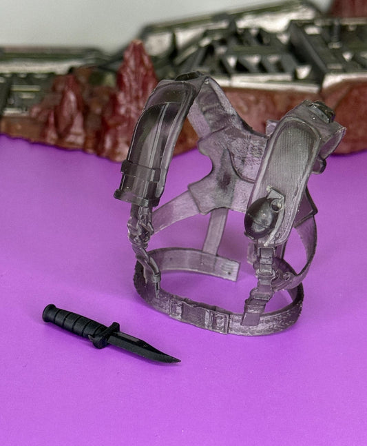 Shoulder harness web gear with right side knife - 1/12 scale