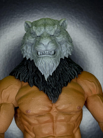 Sarokahn the Tiger, head and Shoulder Fur  - Mythic Legions Ogre scale