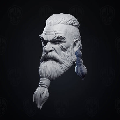 Bjorngrim, bear warrior viking head (unpainted)
