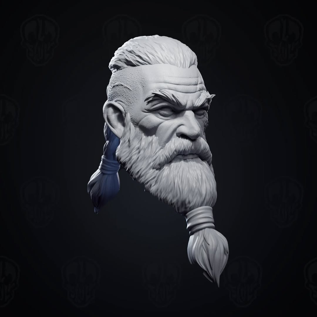 Bjorngrim, bear warrior viking head (unpainted)